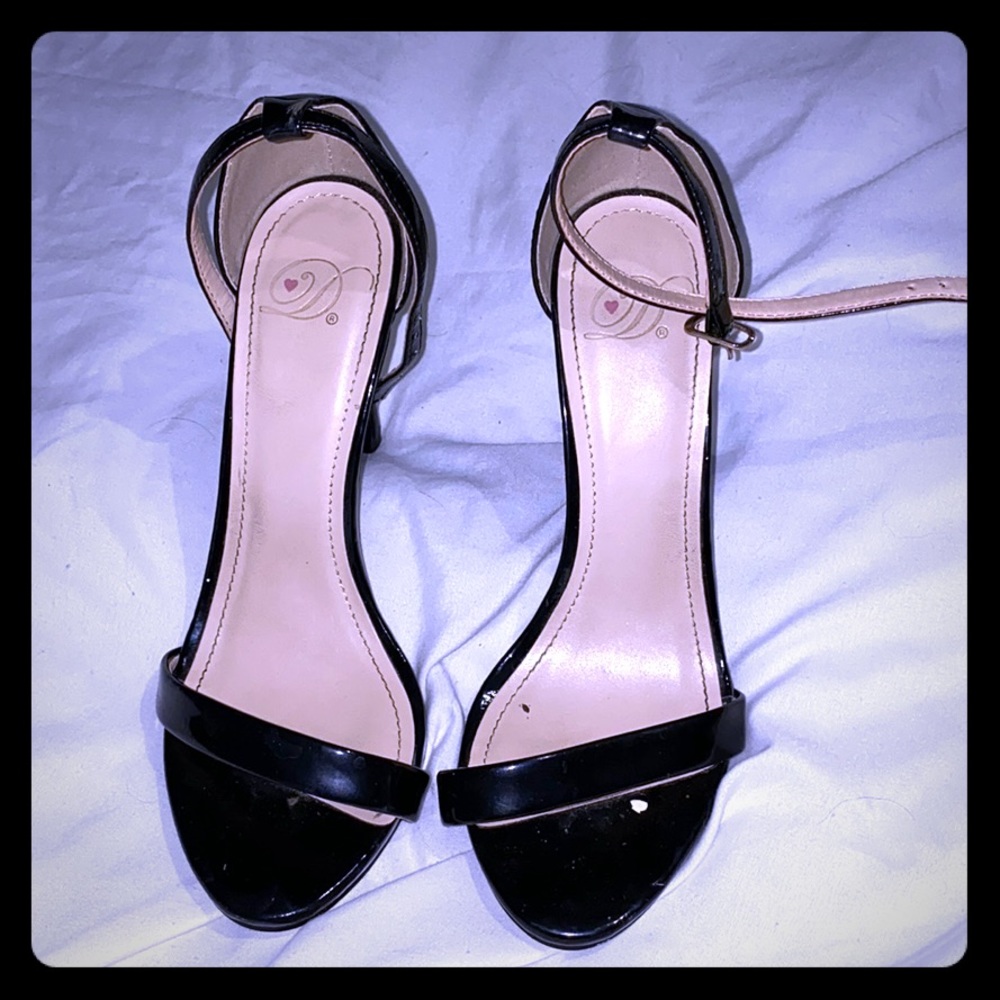 Patent Black Leather Stilettos